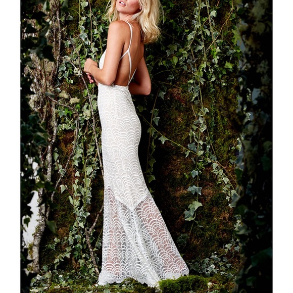 STONE COLD FOX STRAPPY LACE DRESS BRIDAL WEDDING HONEYMOON PHOTOSHOOT BACKLESS - Picture 13 of 16